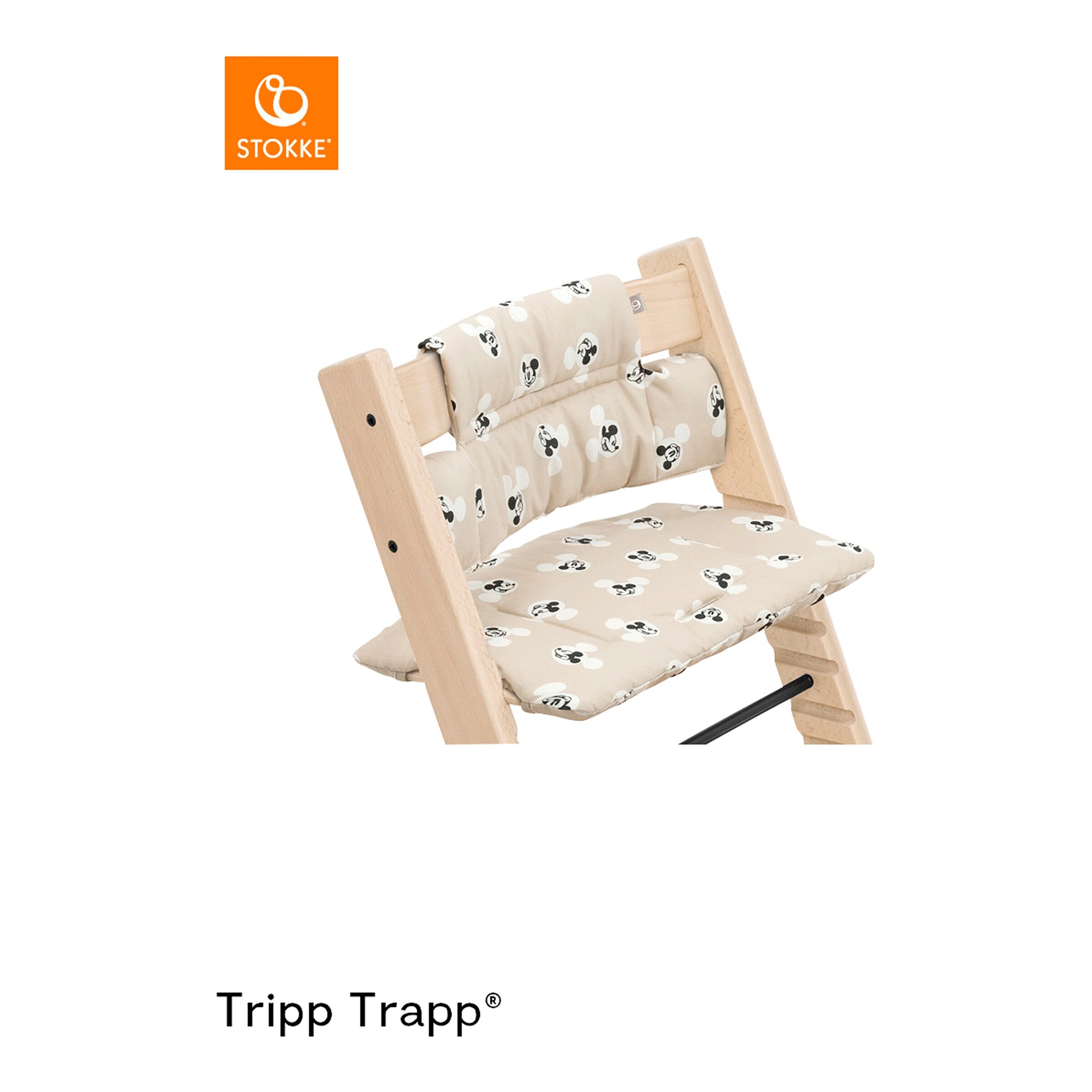 Stokke® - TRIPP TRAPP® Classic Sitzkissen Organic Cotton mit schmutzabweisender Beschichtung Mickey Signature