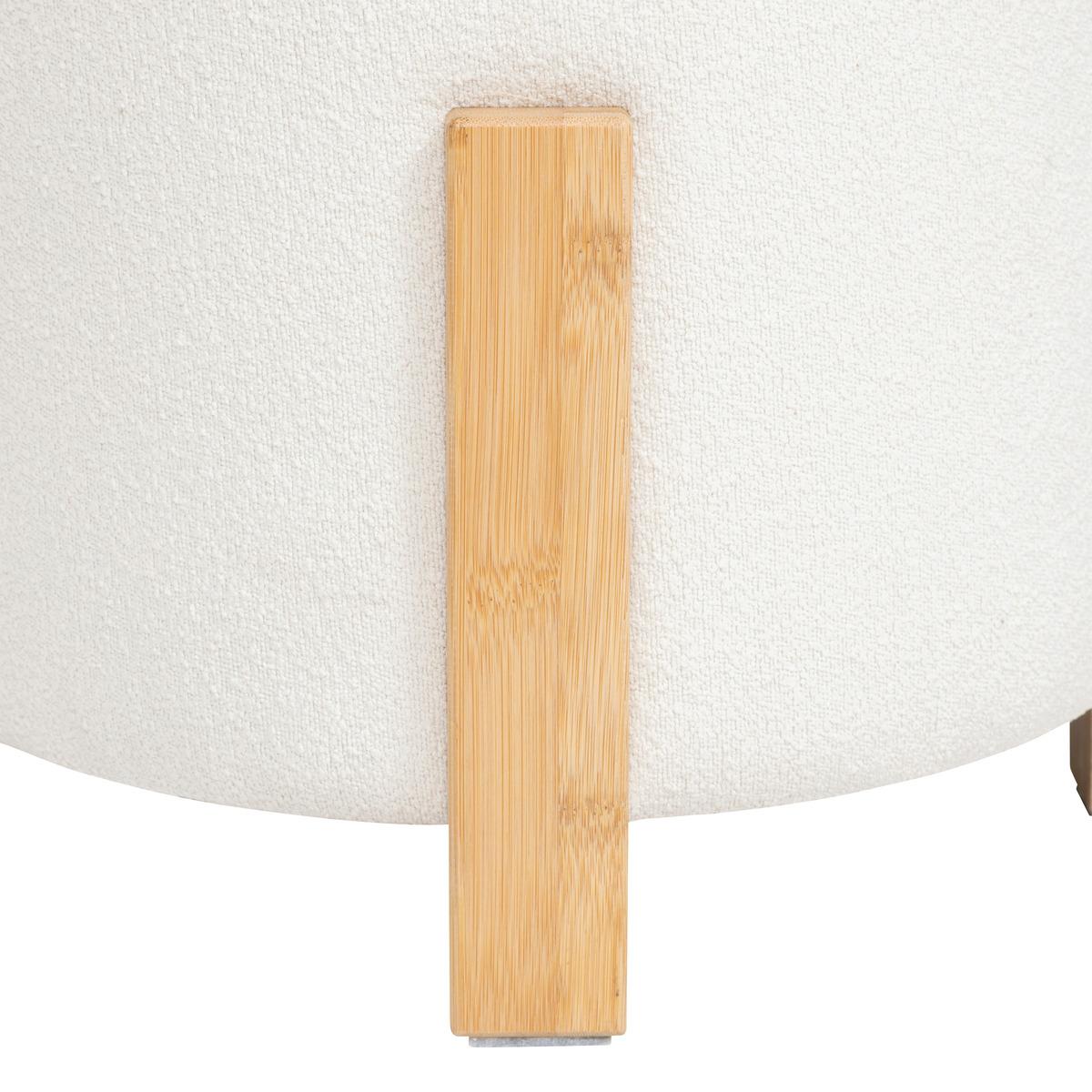TABOURET D APPOINT BOUCLETTE BANSA BLANC