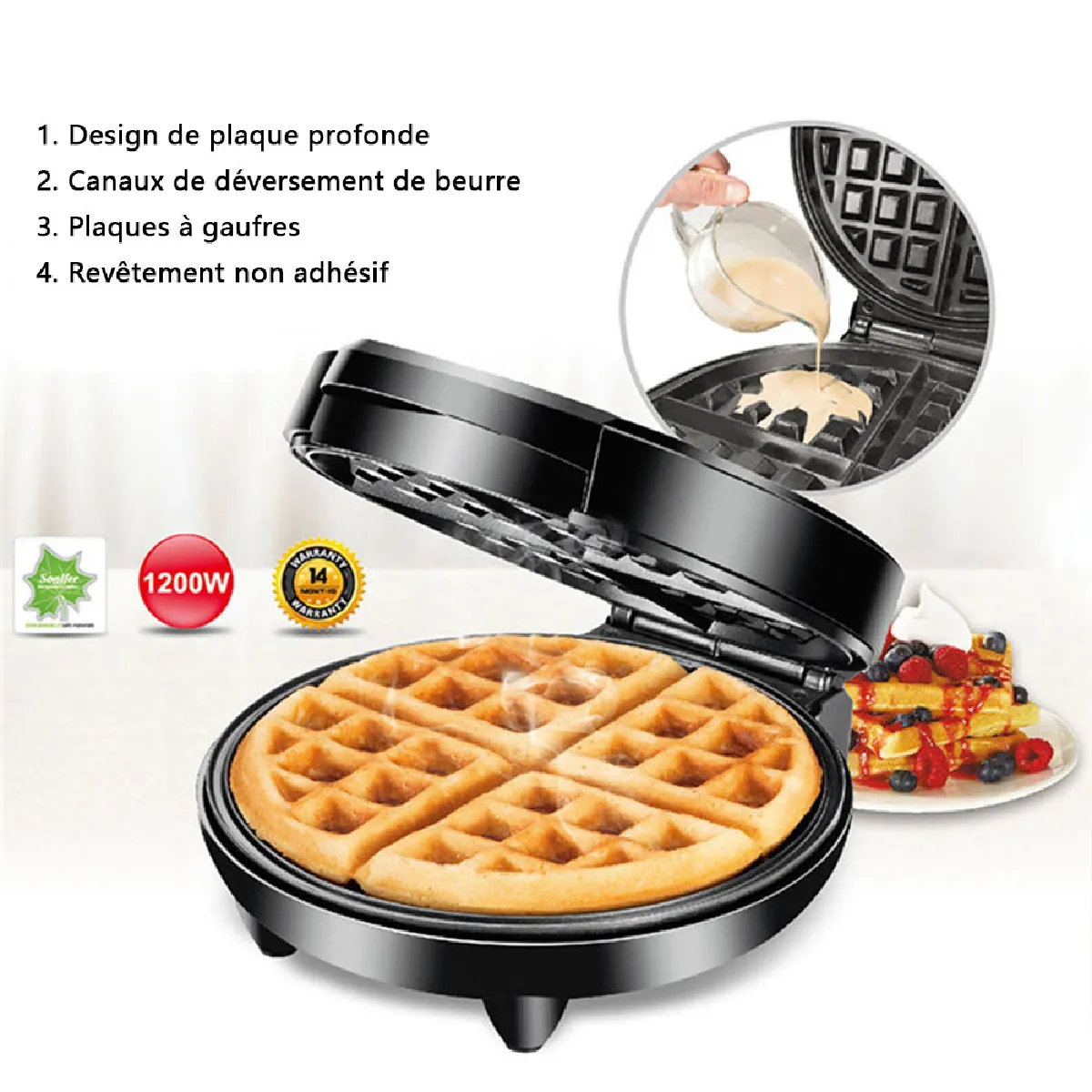 Gaufrier Électrique - 1200 W