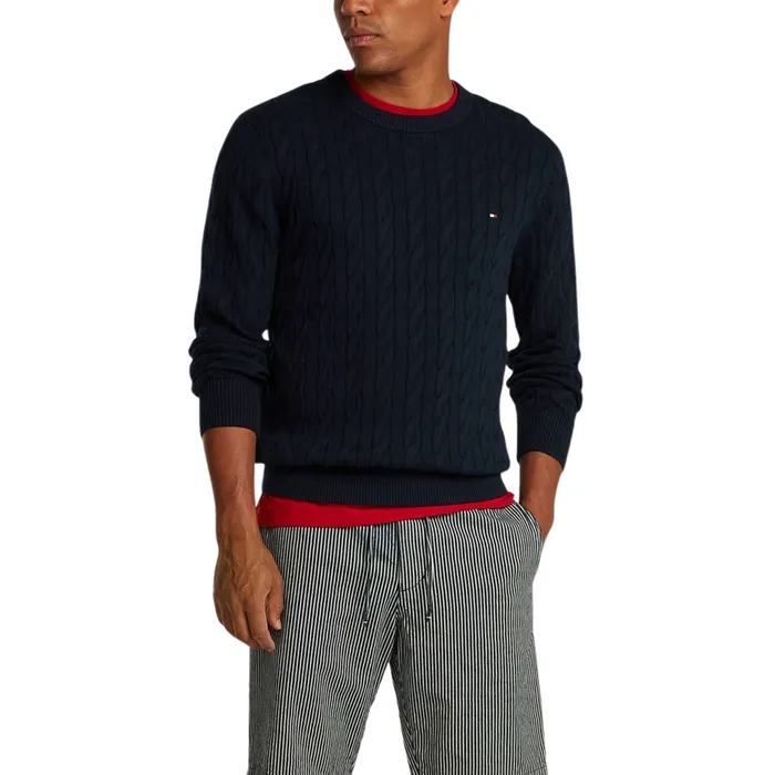 Tommy Hilfiger Classic Cotton Cable Crew Sweater Heren