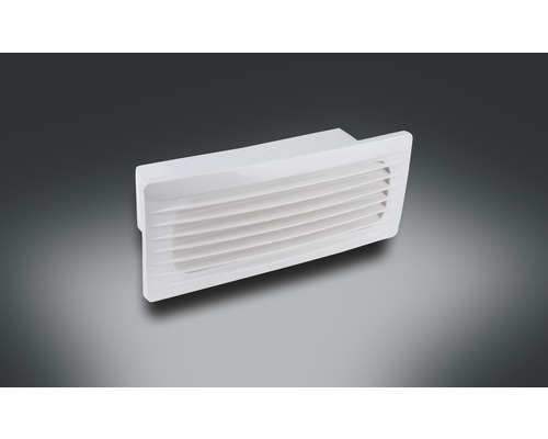 Rotheigner wit buitenrooster met directe aansluiting, 220x54 mm, met terugslagklep