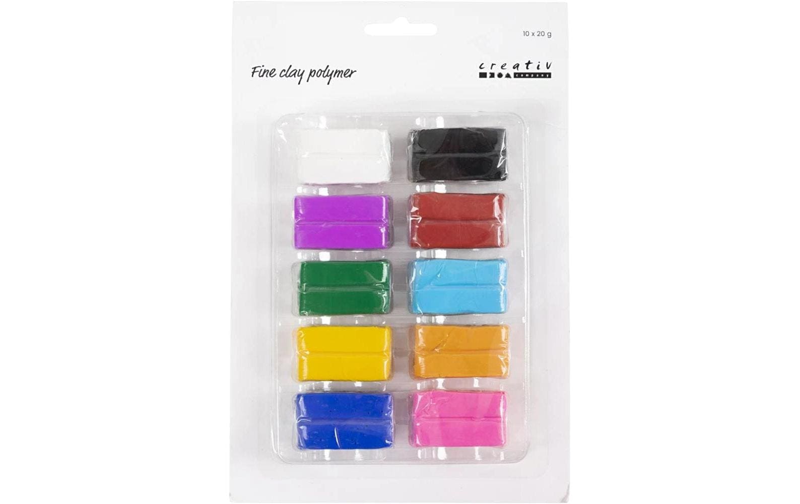 Modellierton Fine Clay 10 x 20 g, Sortierte FarbenModelliermasse in verschiedenen Farben