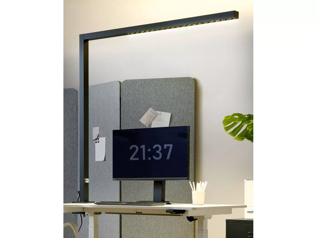 Lampe de bureau LED à pince VOLANS Avec variateur Métal Noir