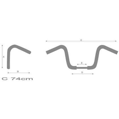 Guidon Highway Hawk Straight 25 mm pour Harley Davidson Universel - Gris
