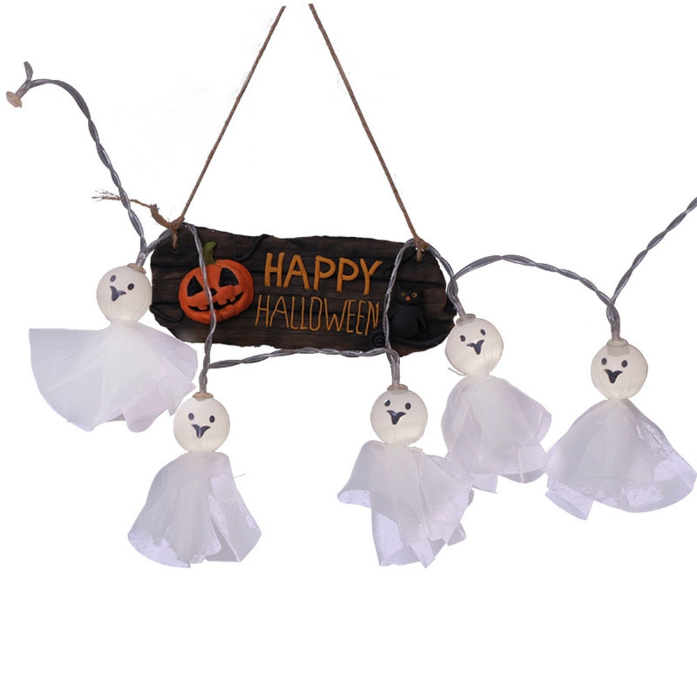 (2.5m) 20 LED's Halloween Party Deko Lichterkette Gespenst Geist Beleuchtung (Batteriebetrieben) - Warmweiss
