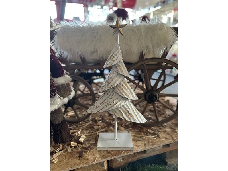 Dameco Weihnachtsfigur Christbaum 12 x 30 x 59 cm, Gold/Wei Weihnachtsbaum