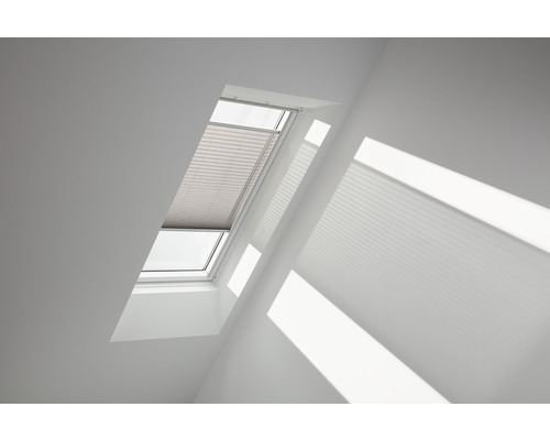 Velux plisségordijn, handmatig, zilvergrijs, effen kleur, FHL C02 1284S