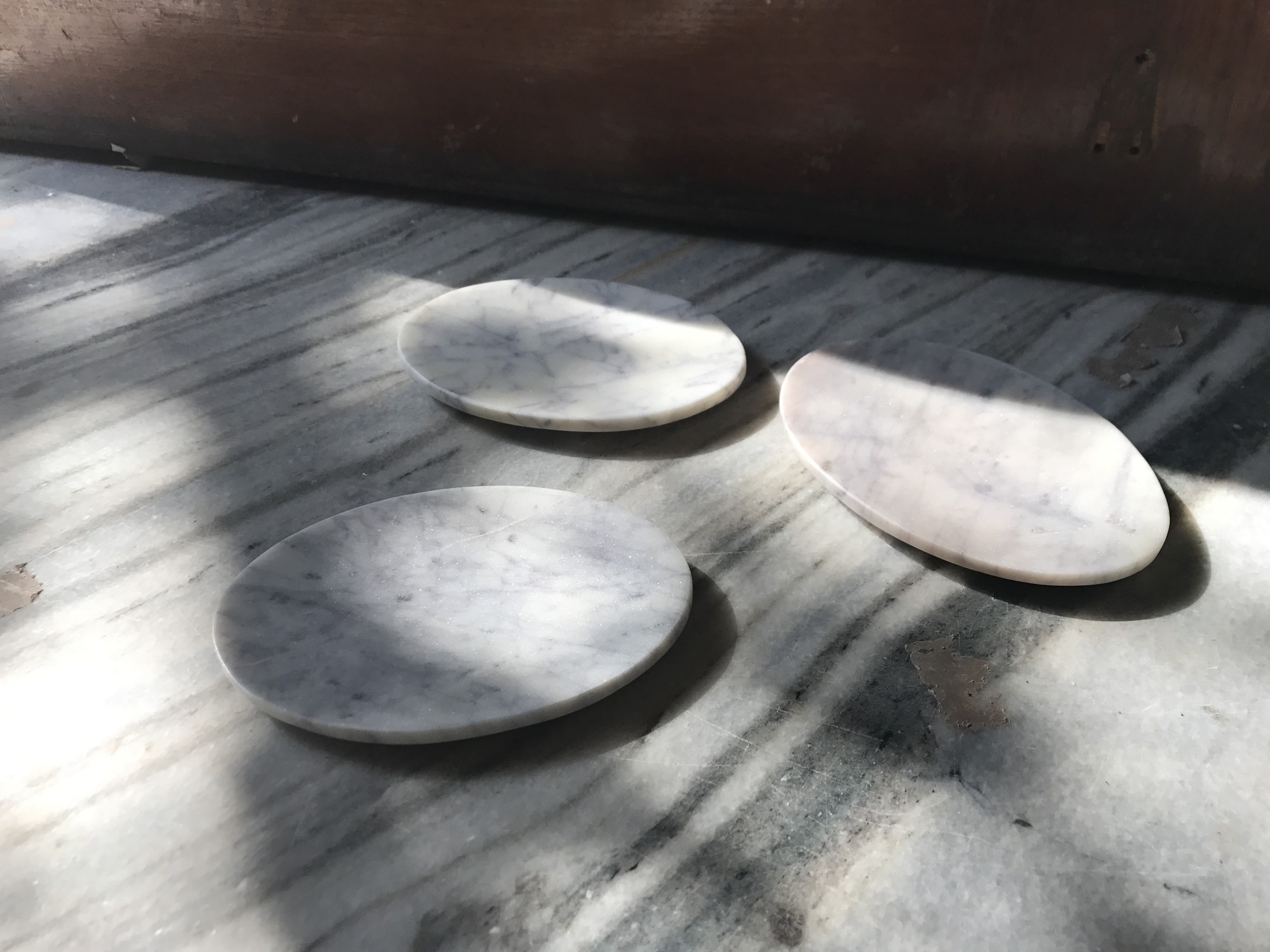 Ablage Marmor rund, L 16 cm, B 11 cm, H 1,2 cm von fischer's lagerhaus