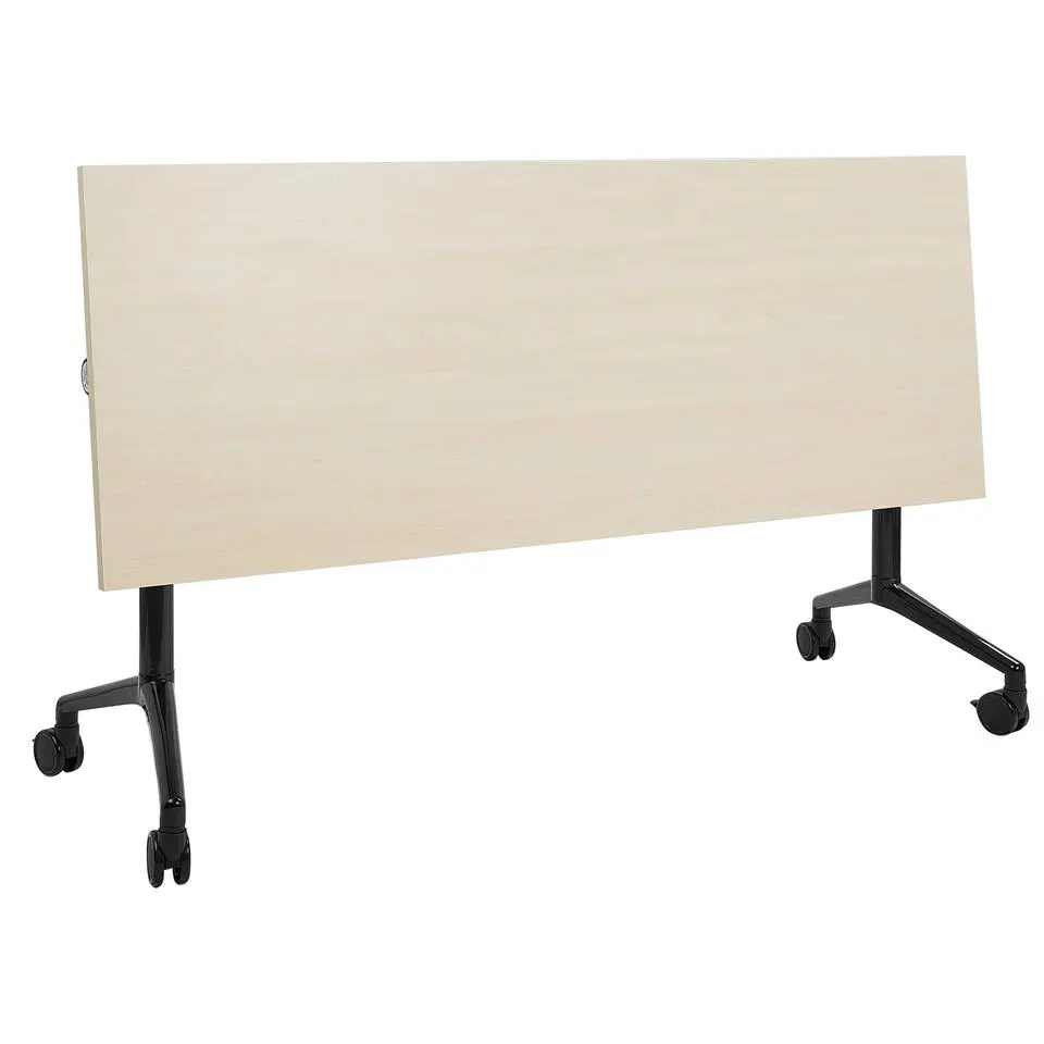 CAVI - Inklapbaar bureau - Lichthout/Zwart - 160 x 60 cm - Staal