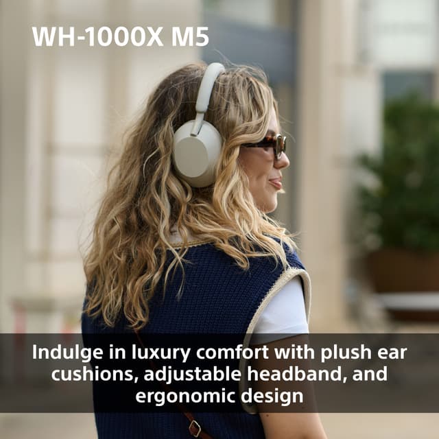 Sony WH-1000XM5 trådløse around-ear høretelefoner (midnight blue)