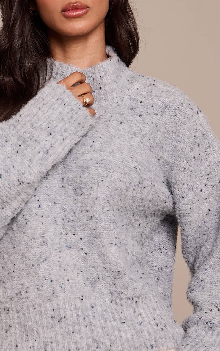 Gris Synthétiquell Oversize Chiné Gris En Maille Petite