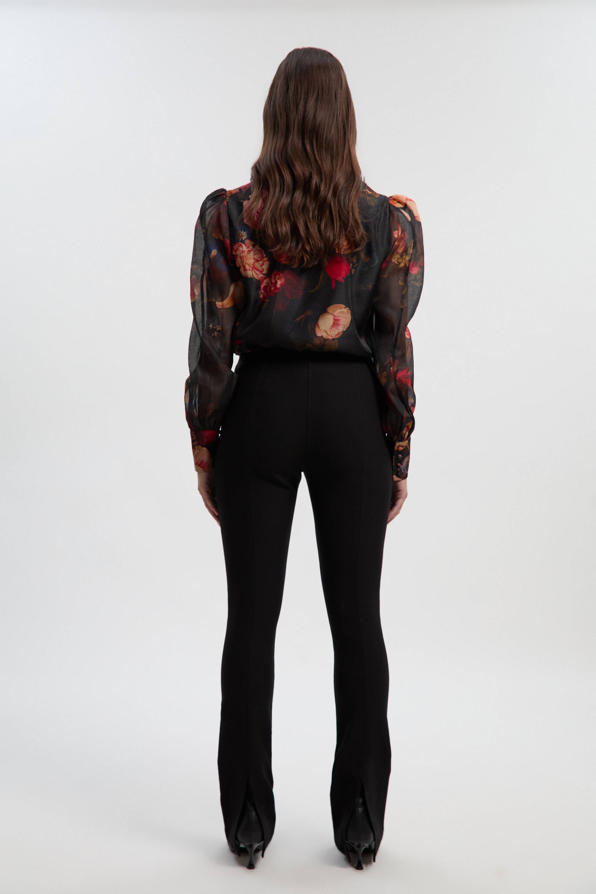 KarenMillen Pantalon Ponte Taille Haute avec Détail Fendu
