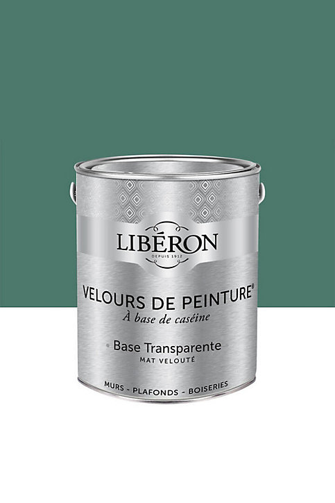 Peinture multisupport murs, plafonds et boiseries Velours de peinture vert feuille d'acanthe Libéron 2,5L