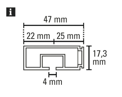 GE1 gordijnrail met profiel voor volantmontage, wit, enkele rail, 120 cm
