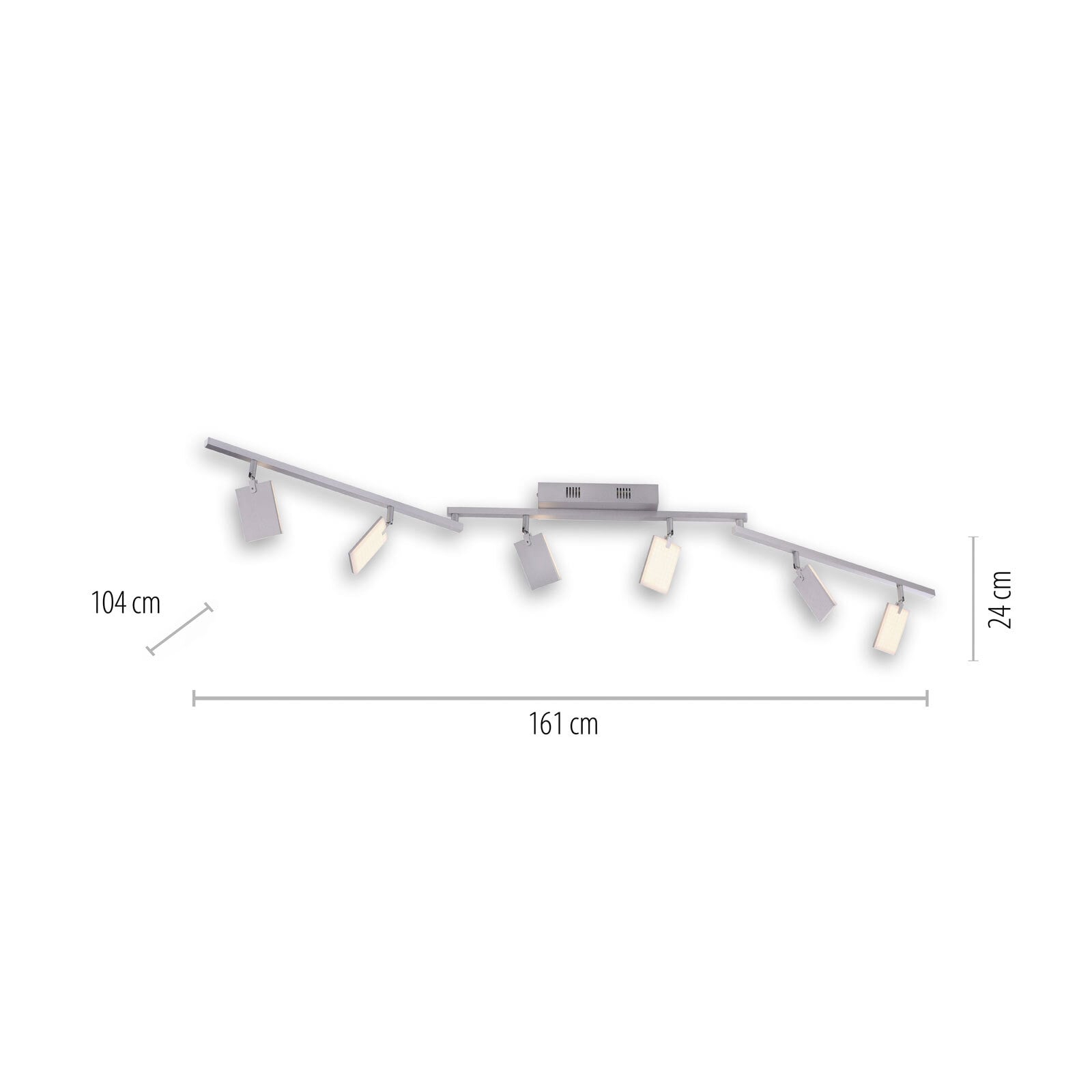 Paul Neuhaus LED Deckenlampe mit 6 Spots PURE-MIRA alufarbig