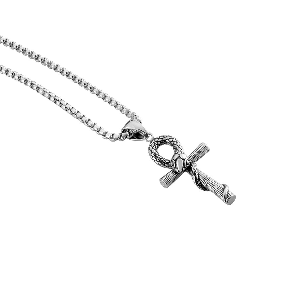 Collier Venin Acier Blanc