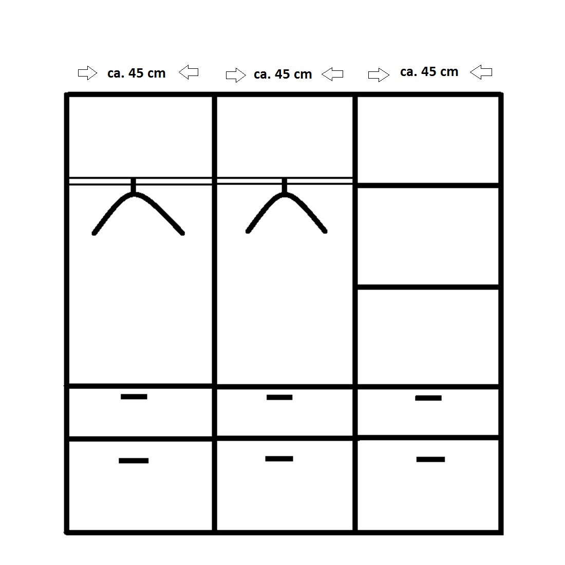 Drehtürenschrank - Sonoma Eiche - 136 cm breit