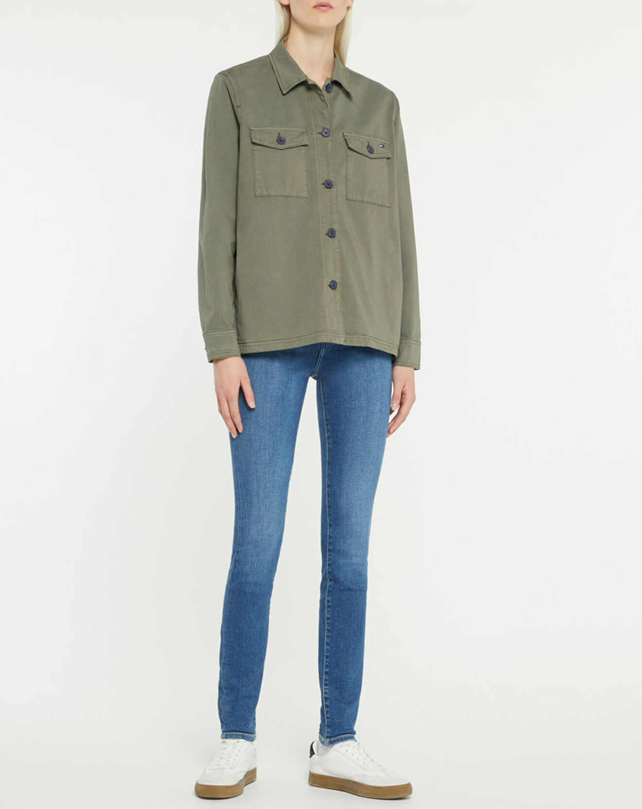 Tommy Hilfiger Veste droite Blend Shacket kaki