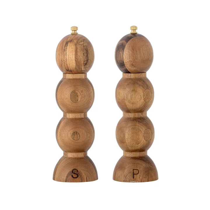 Bloomingville - Clancy Salz- & Pfeffermühle, braun (2er Set)