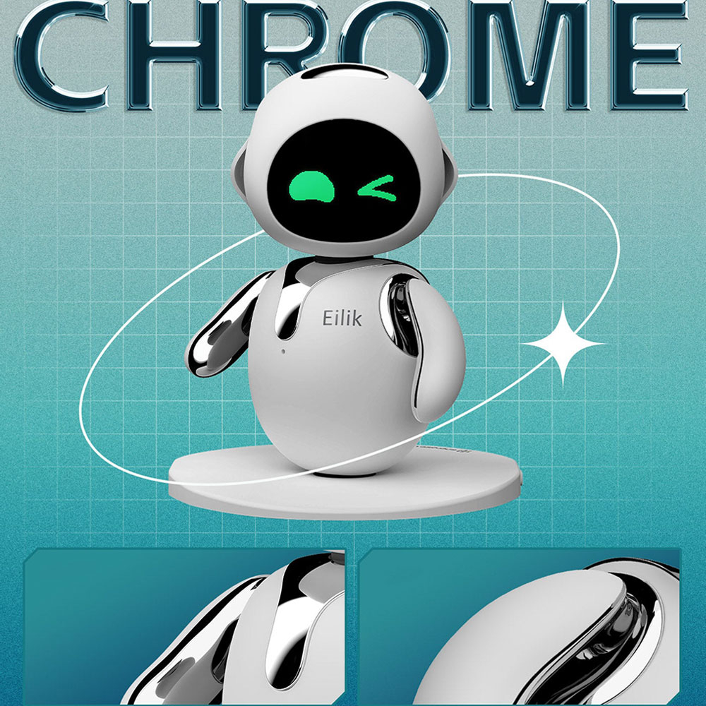Eilik Der kleine Desktop Begleiter Bot mit unendlichem Spass - Silber (Limited Editon)