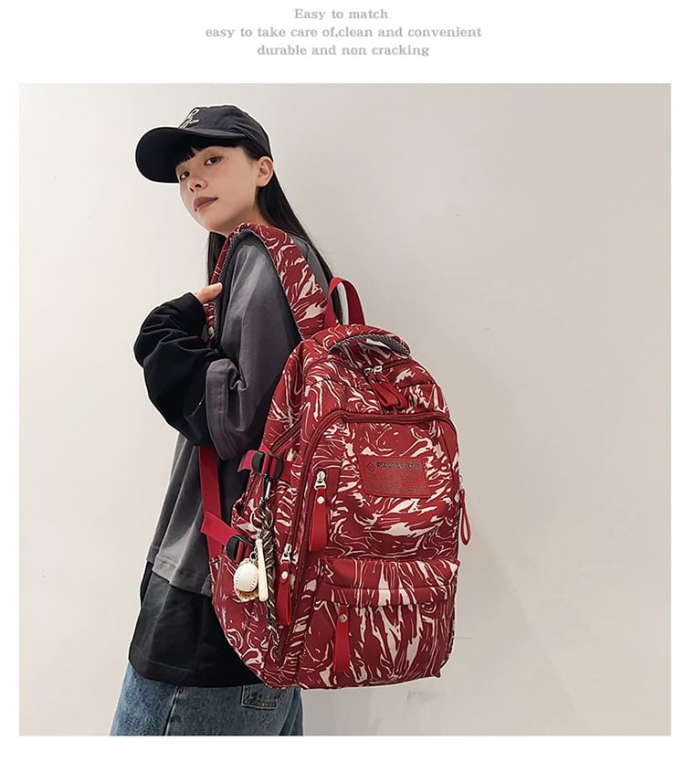 Hikuozy - Nylon rugzak met patroonprint