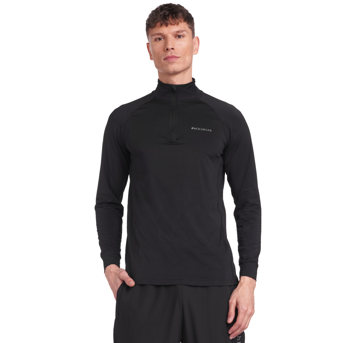 VanVaan Herren Sport-Langarmshirt mit Zipper schwarz