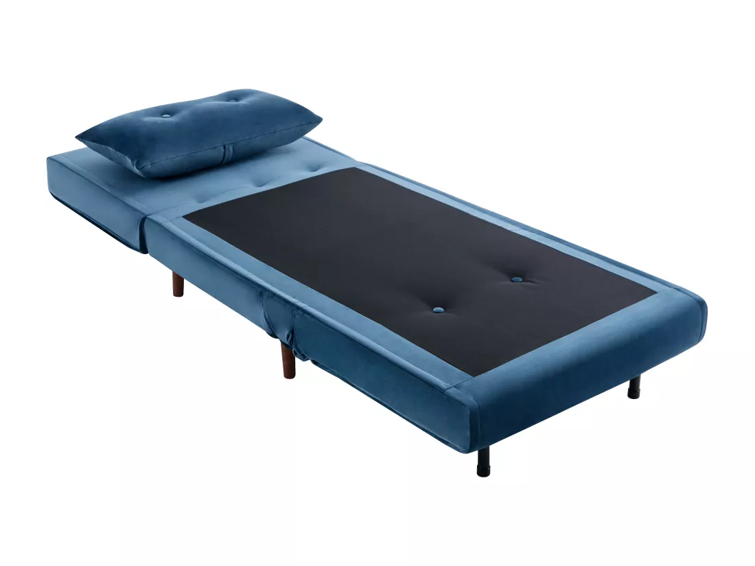 Fauteuil convertible en velours bleu nuit URIBIA