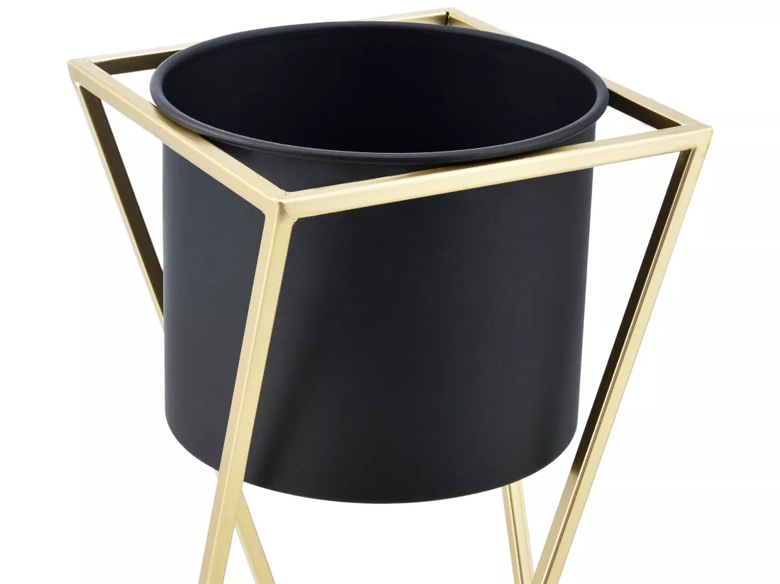 Lot De 2 Supports De Plantes Mons Doré Noir [en.casa]