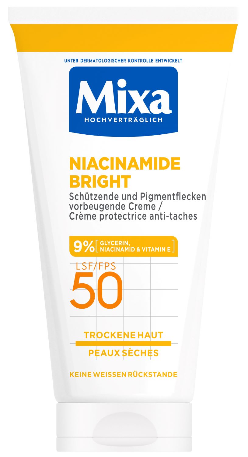 MIXA Niacinamide Bright Creme<br>50 ml, Creme, LSF 50 Pigmentflecken trockene Haut
