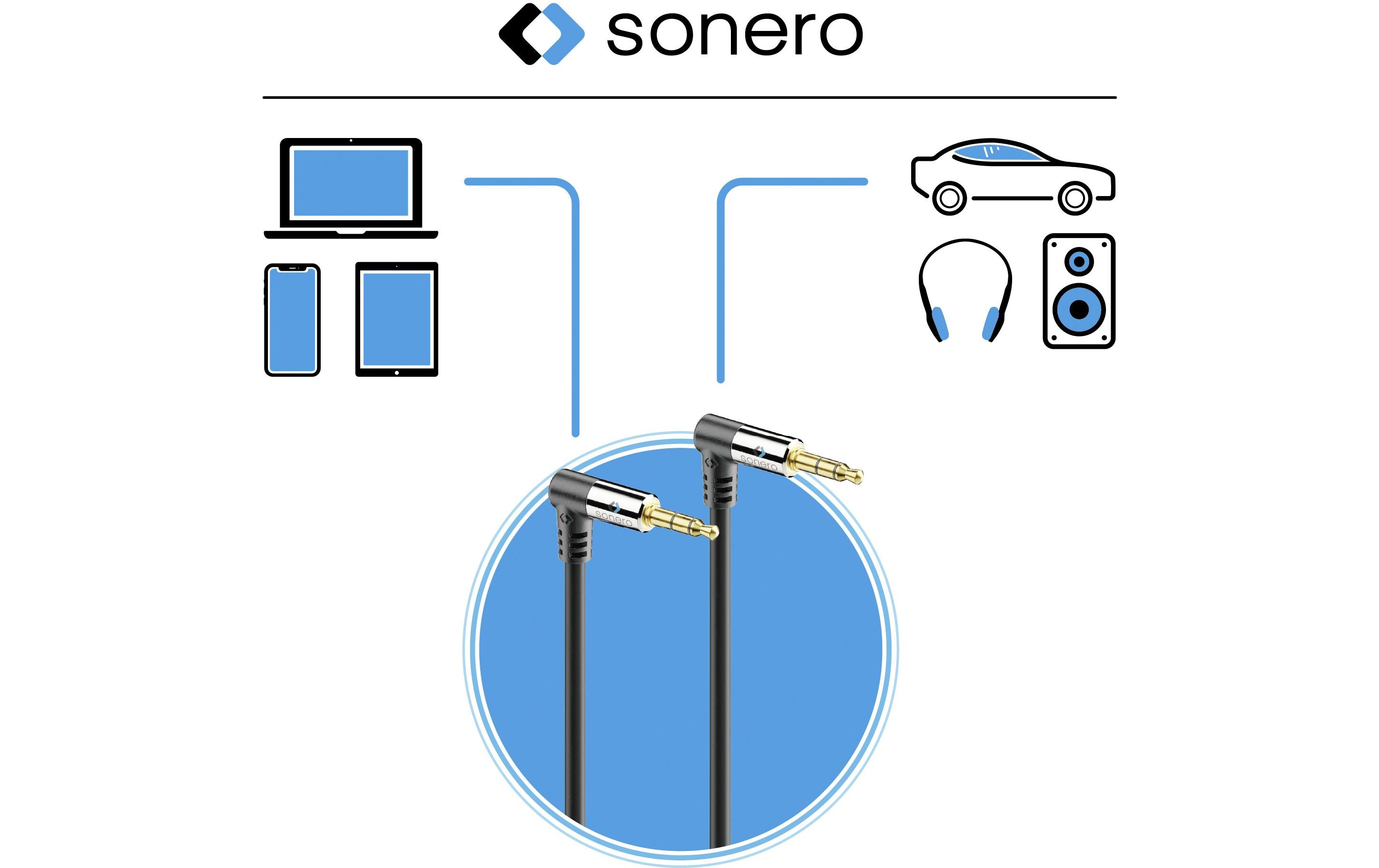 Audio-Kabel 3.5 mm Klinke - 3.5 mm Klinke 2 mStereo-Audiokabel, Winkelklinke-Winkelklinke