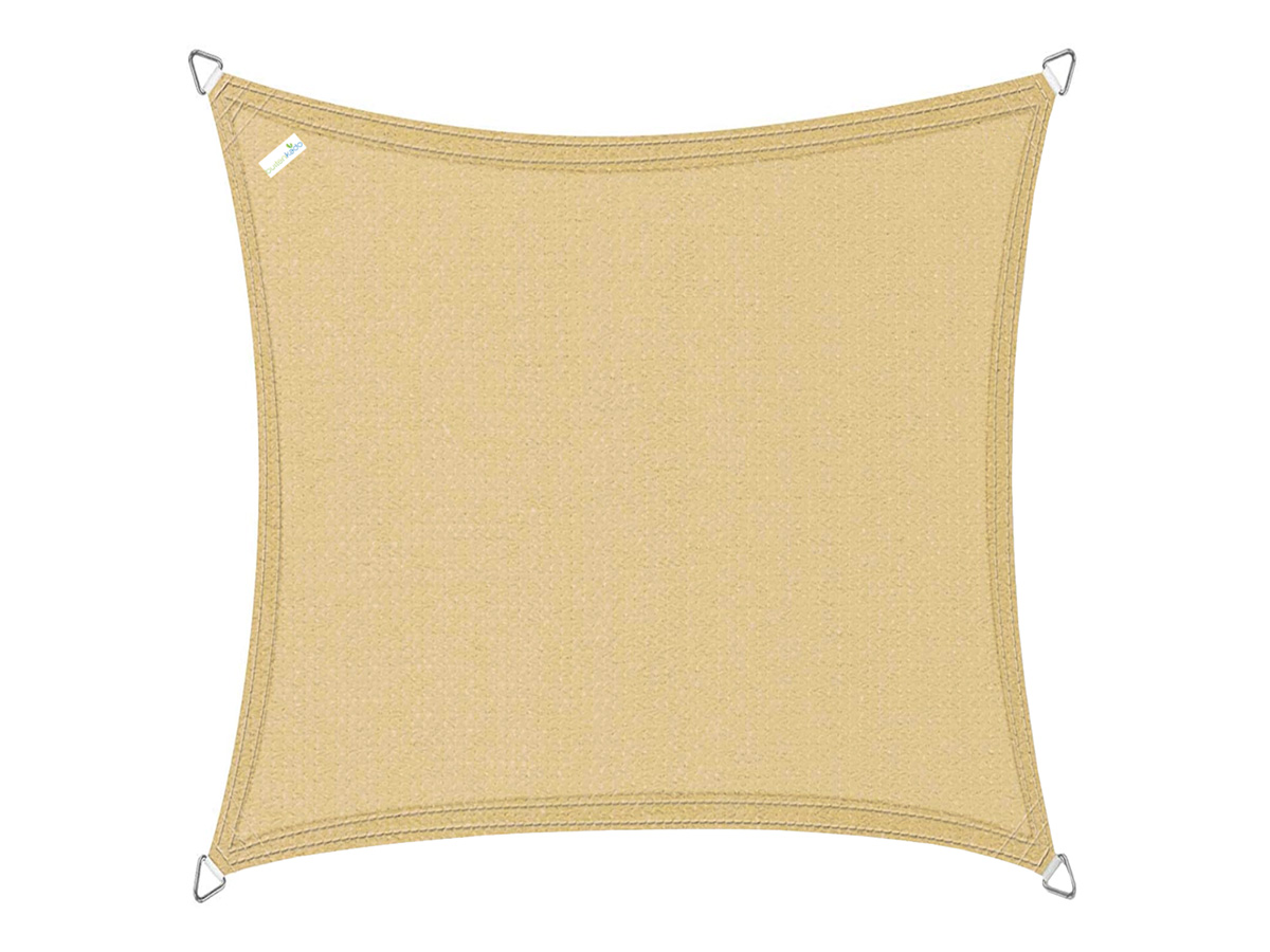 Buitenkado 3x3 zand beige hpde waterdoorlatend schaduwdoek