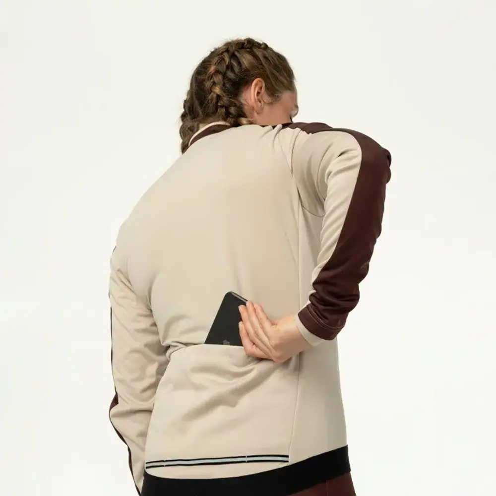AGU Performance Winter Fietsjack Donkerrood/Beige Dames