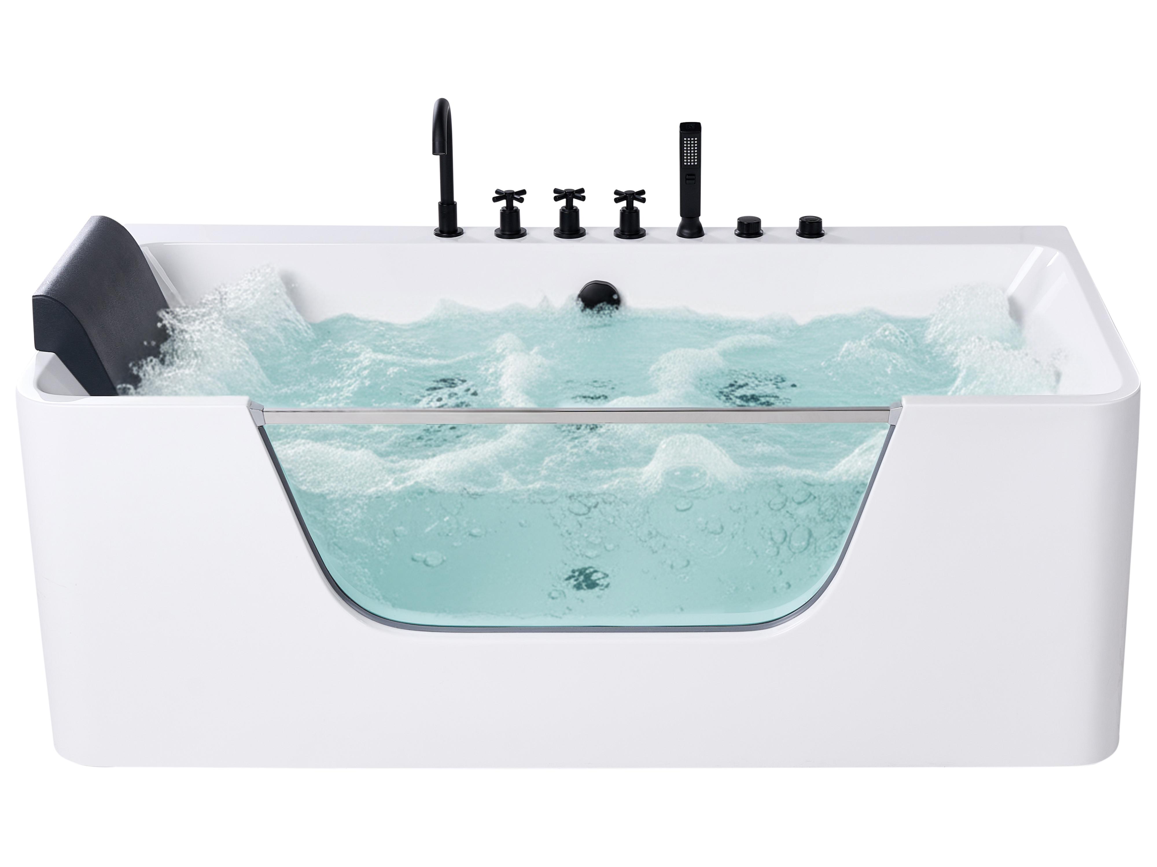 Hoek bubbelbad CAHUITA 160 x 75 cm Wit