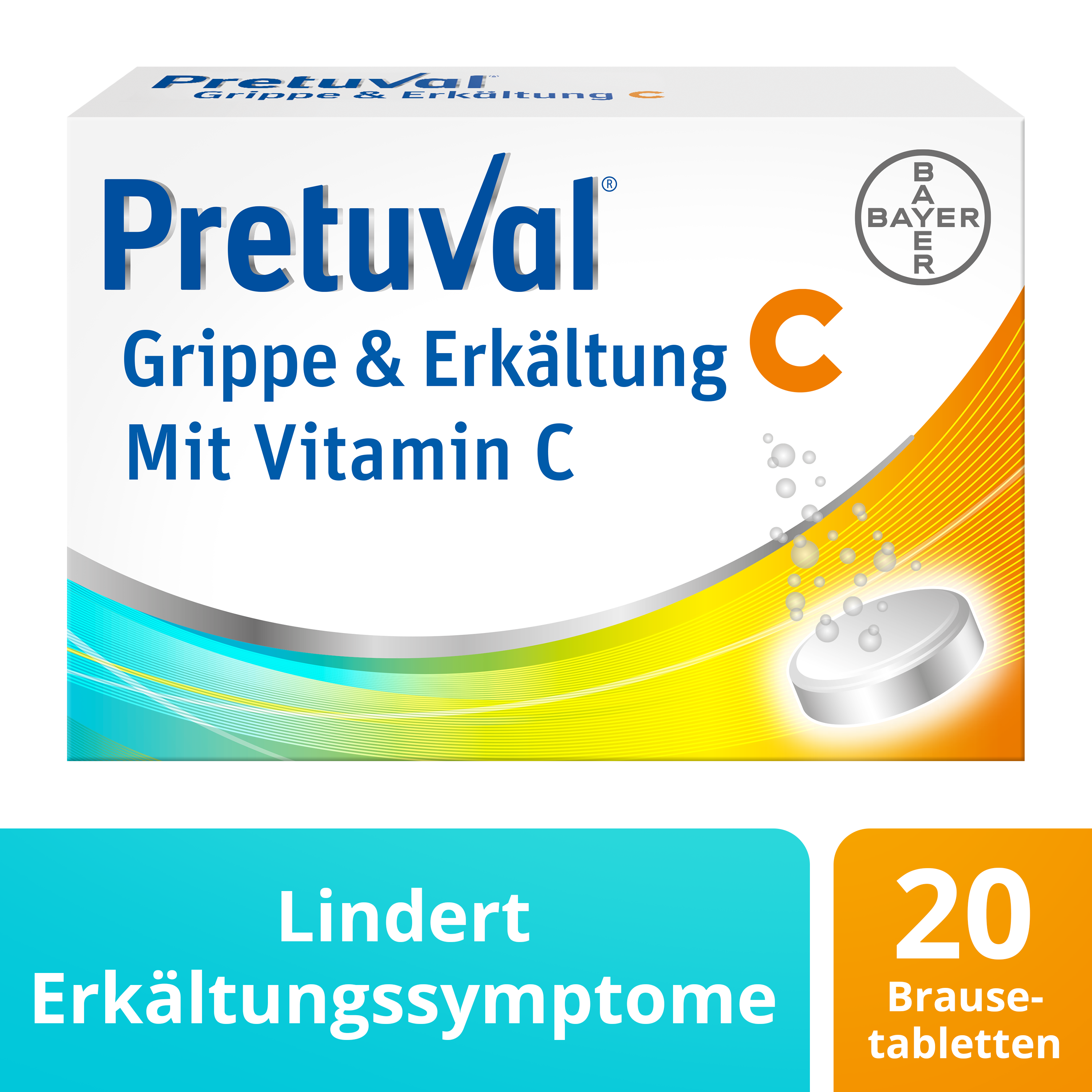 PRETUVAL Grippe und Erkältung C<br>20 Stück, Dose, Brausetablette