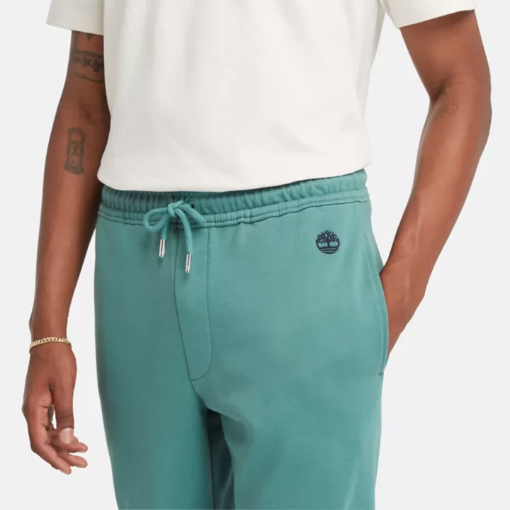 Pantalon de survêtement à envers bouclé pour homme en bleu sarcelle