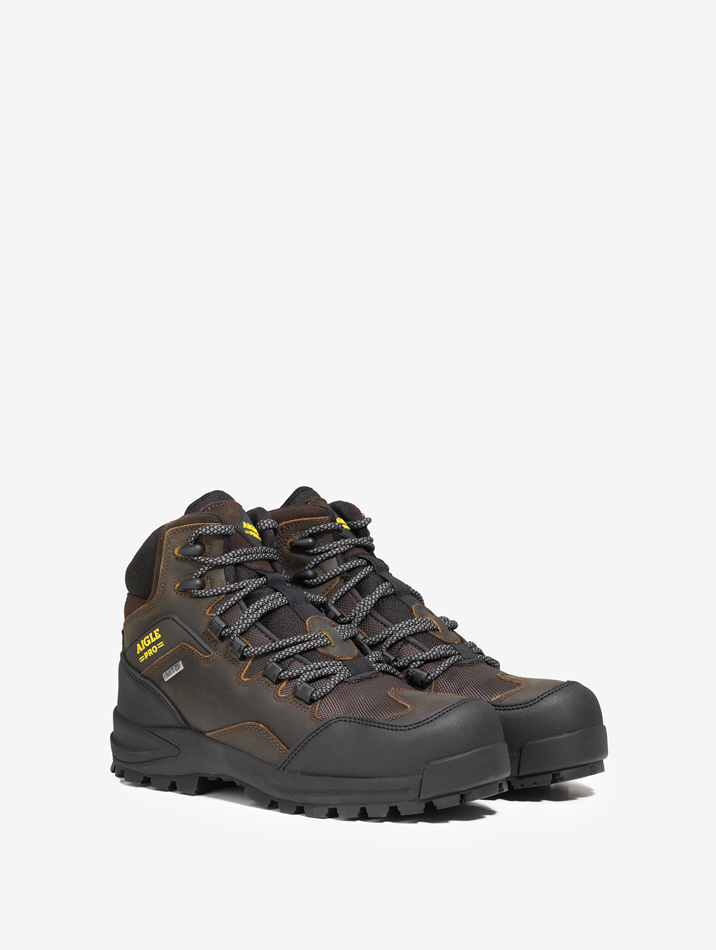 La chaussure de sécurité en cuir étanche et respirante DARK BROWN