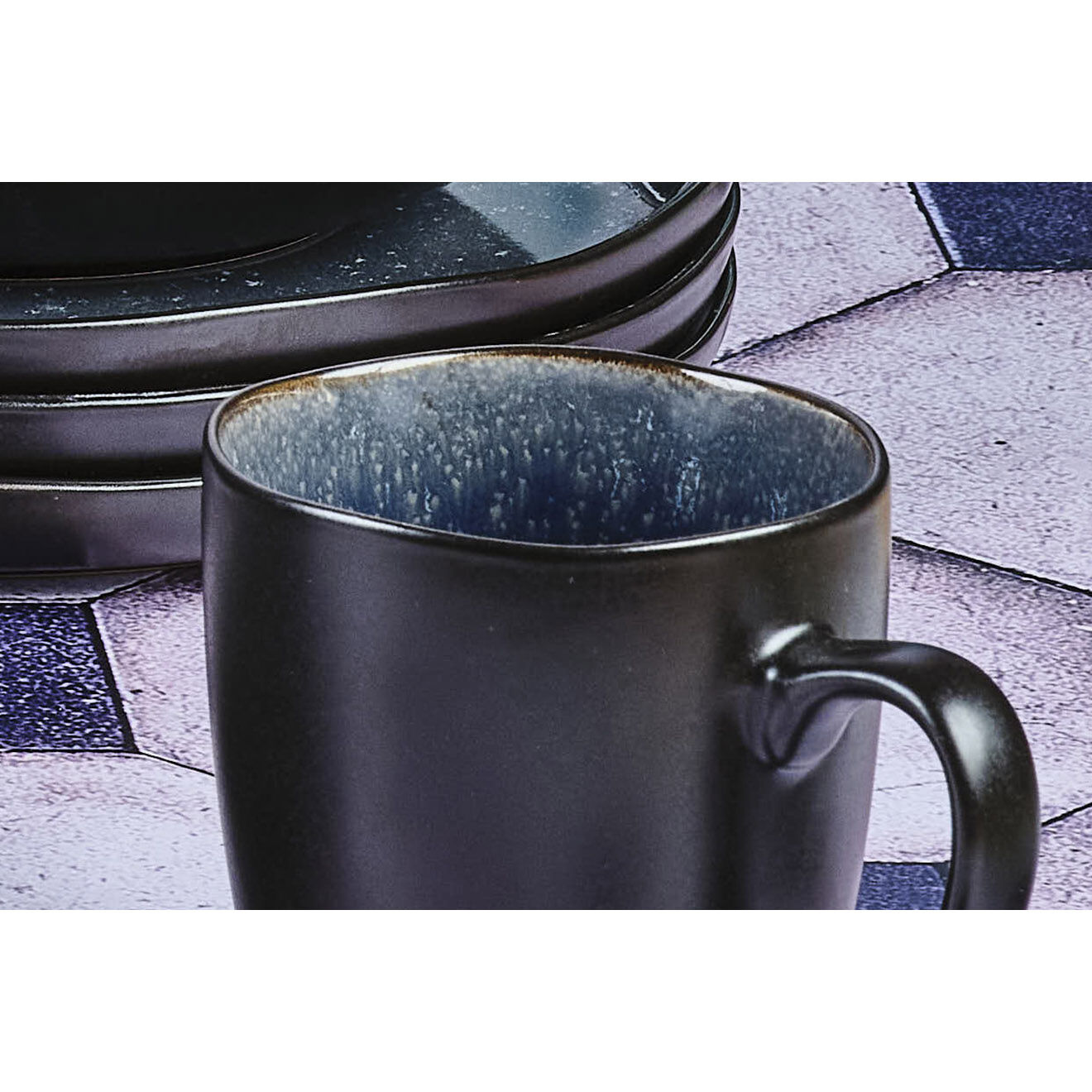 Bjorn 6 Mugs en Grès Iris bleu foncé - 40 cl