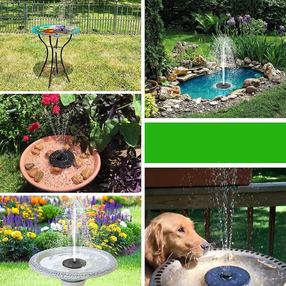 (Ø16cm) Schwimmender Solar Springbrunnen Vogel Bad Gartenteich Fontäne