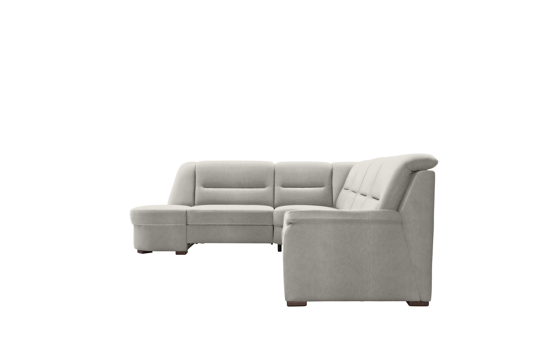 polsterpower Ecksofa - Saddle alu - Basismodell - Ottomane links