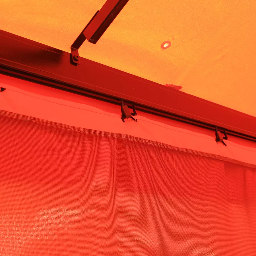 Outsunny Gartenpavillon mit Doppeldach schwarz, orange