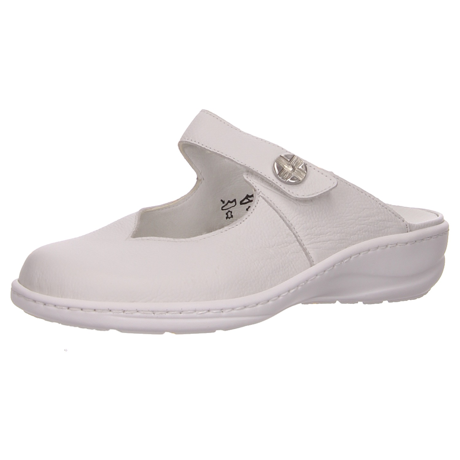 Waldläufer Damen Pantolette weiss/weiss kombi