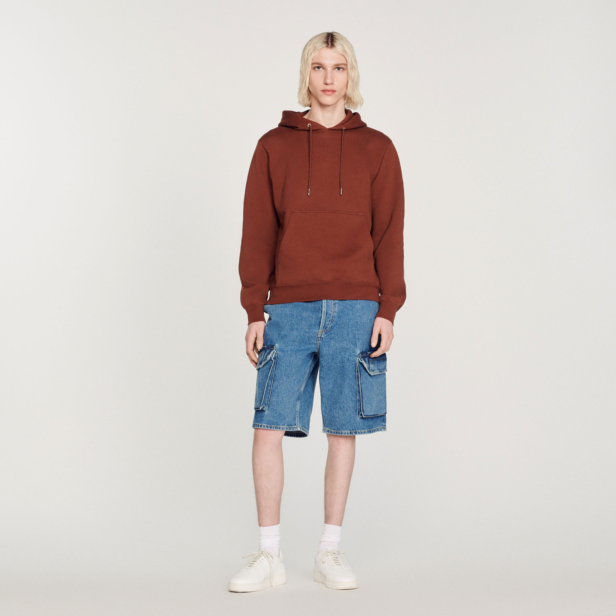 Hoodie Homme brode en coton biologique