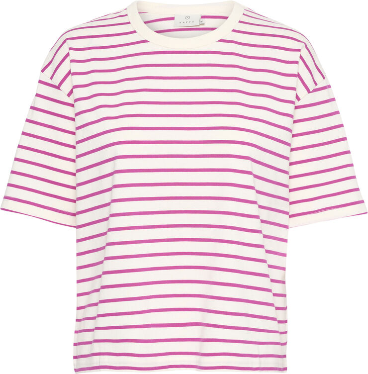 Kaffe KAwinny 1/2 Sleeve T-Shirt Ant. white/fuchsia stripe