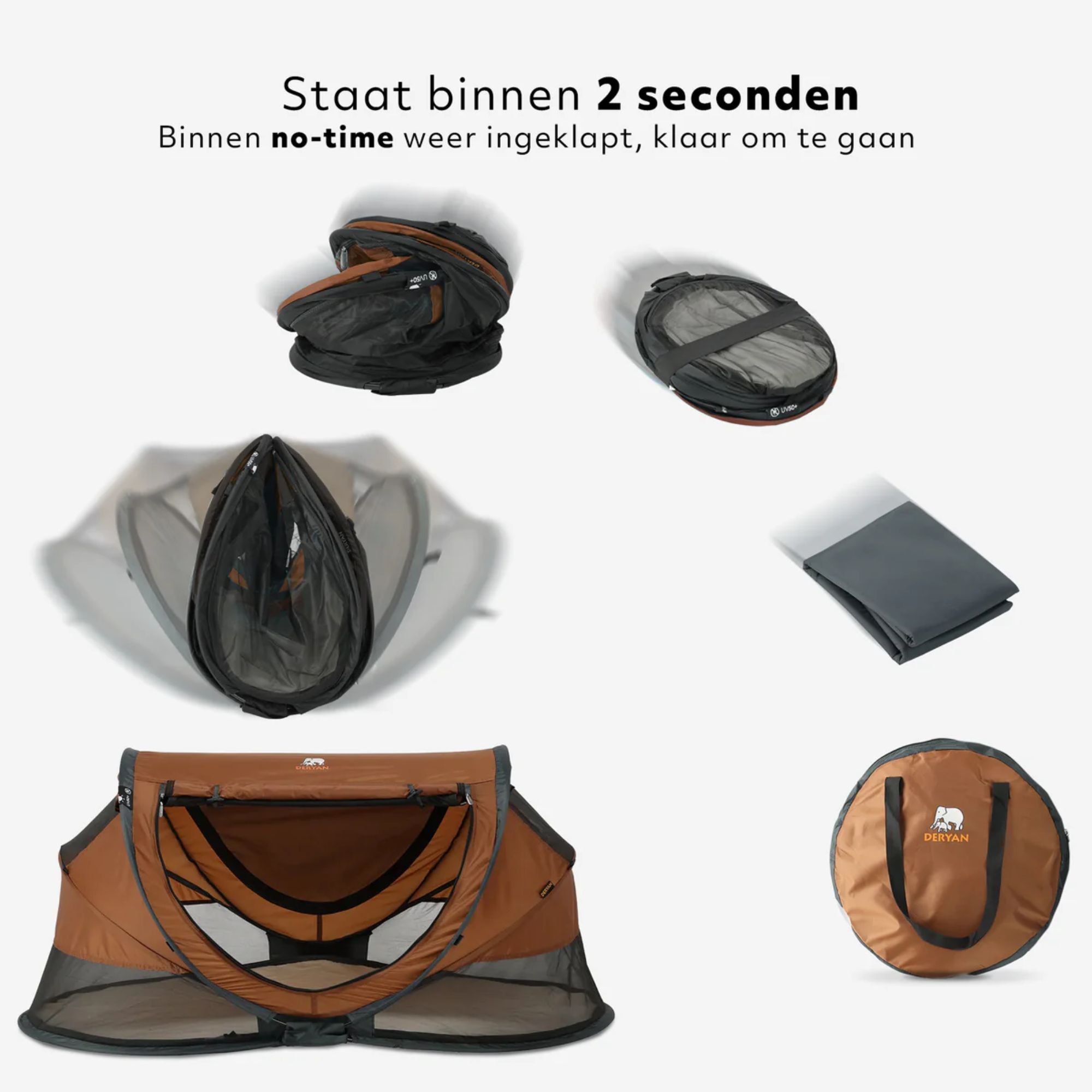 Deryan Peuter Luxe bedje met matras - Caramel