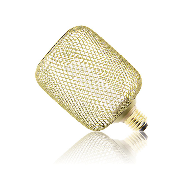 Ampoule Déco cage cylindre doré ⌀11cm E27 IP20 150lm 25W blanc chaud Xanlite
