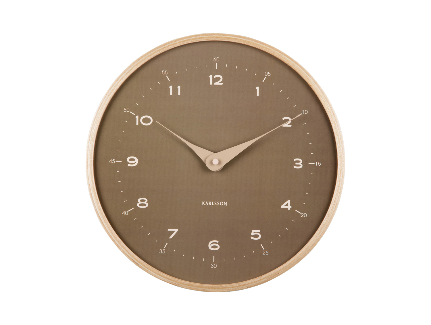 Wall clock Osado Dome wood moss green