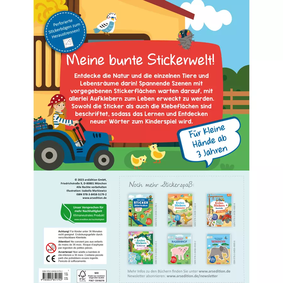 arsEdition Mein erstes Sticker-Bilderlexikon – Tiere