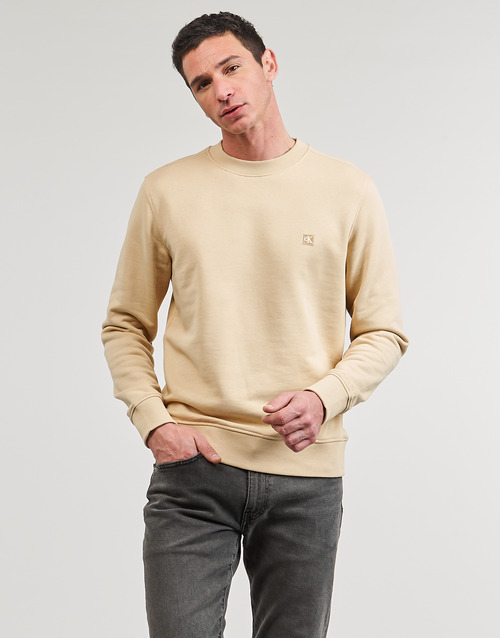 Calvin Klein Jeans - CK EMBRO BADGE CREW NECK - Beige