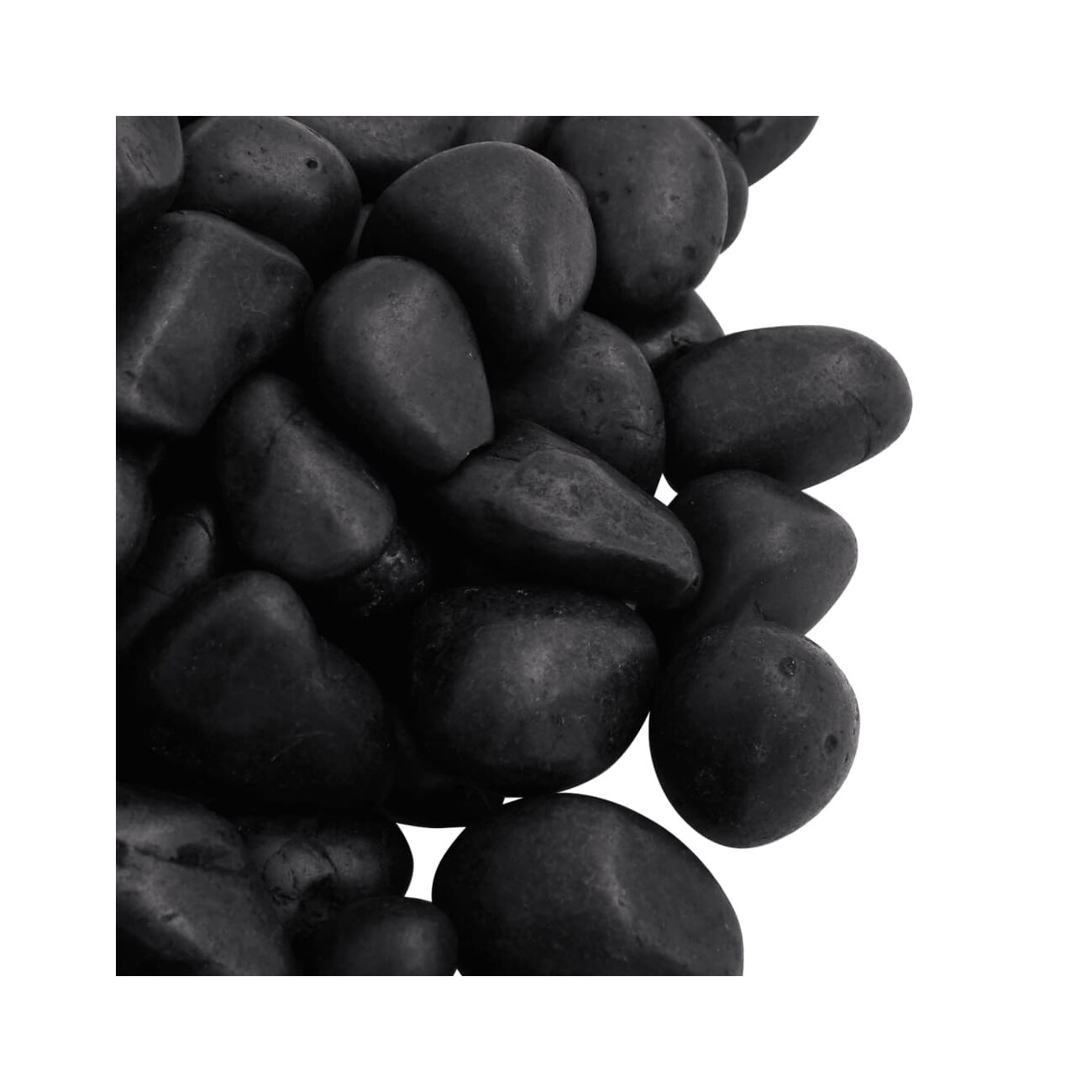 VidaXL Polierte Kiesel Schwarz 2-5 10 kg