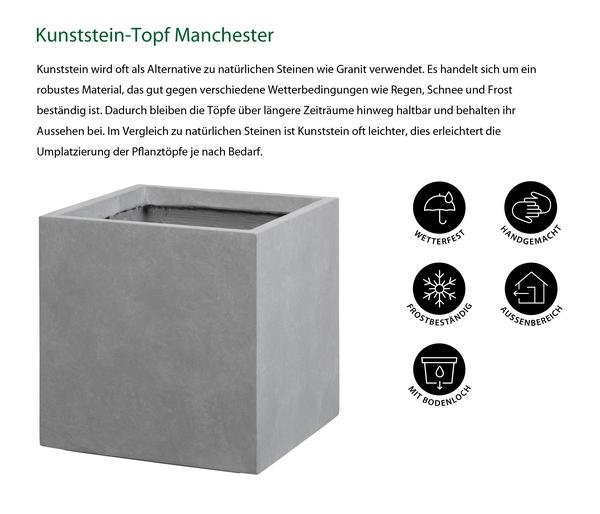 Dehner Kunststein-Topf Manchester, quadratisch